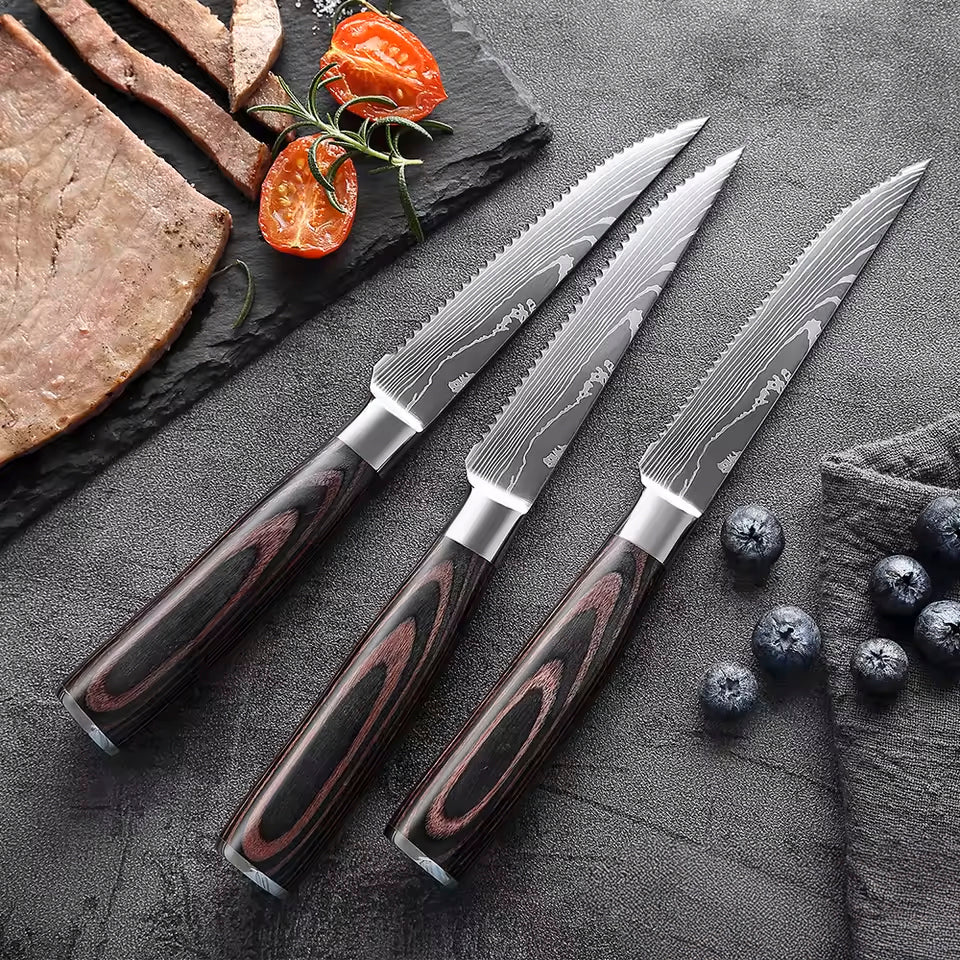 Damascus Steak Knife Set