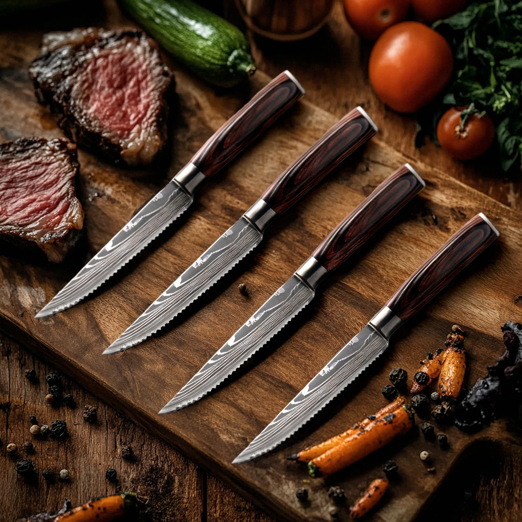 Damascus Steak Knife Set