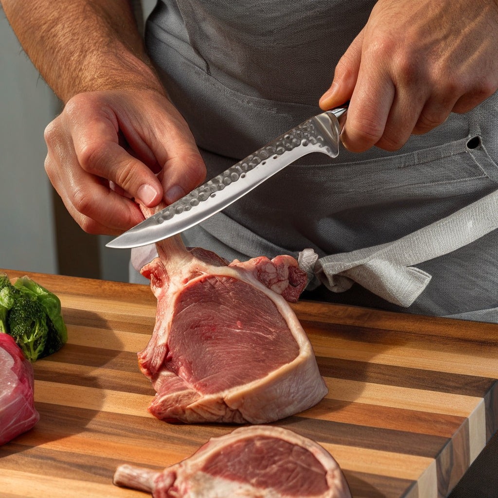 Hand-Forged Damascus Boning Knife