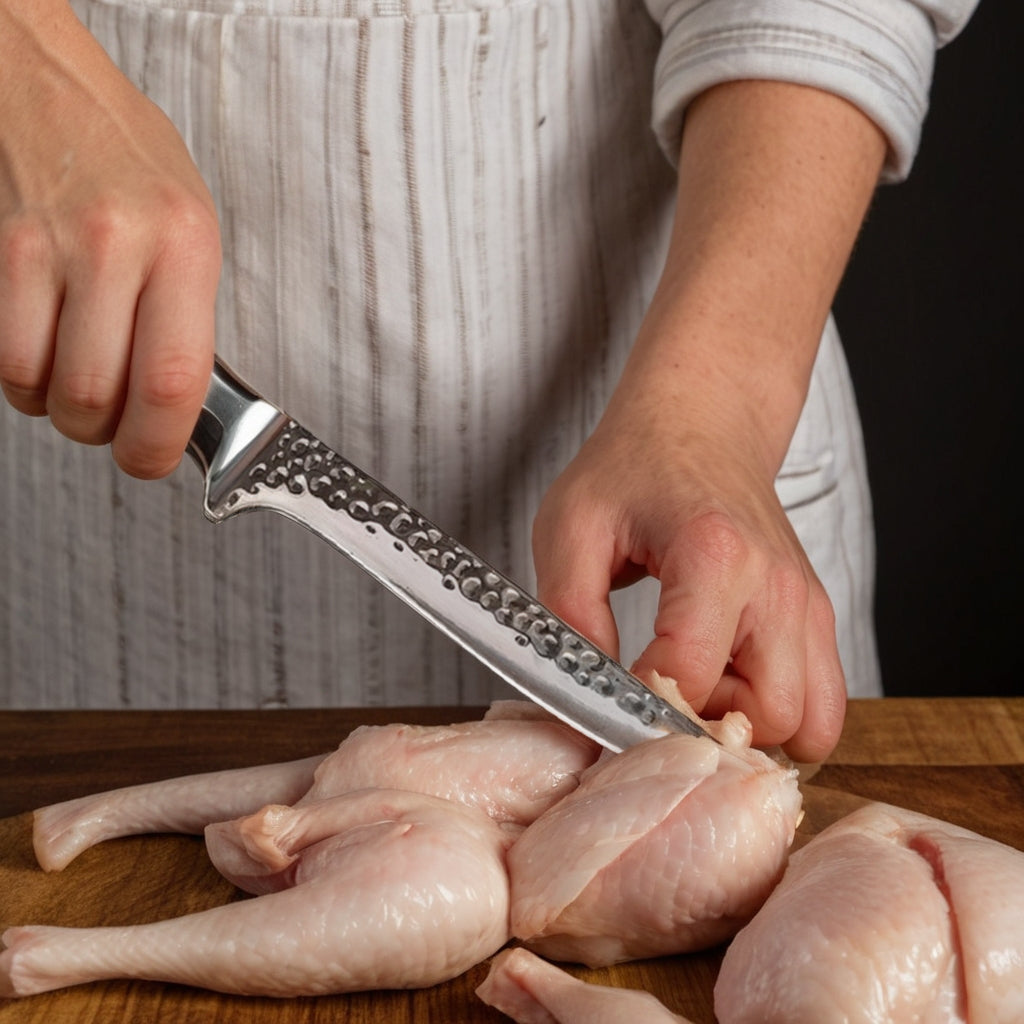 Hand-Forged Damascus Boning Knife