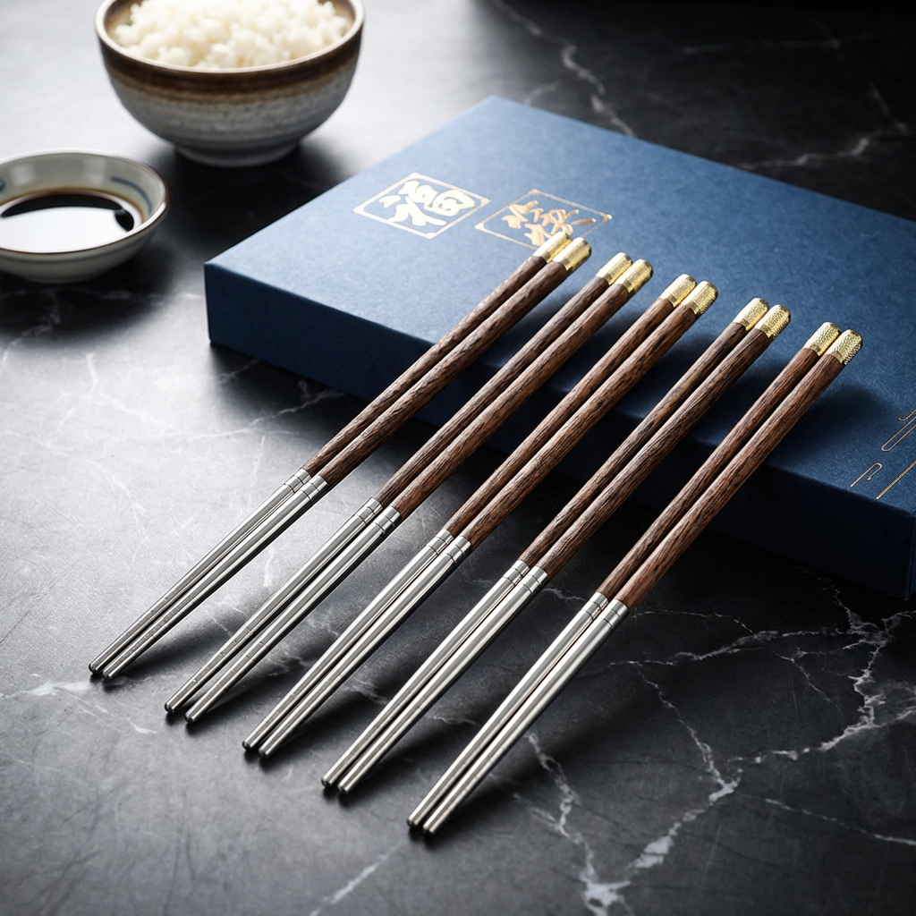 Signature Chopsticks – Wood, Copper & Stainless Steel