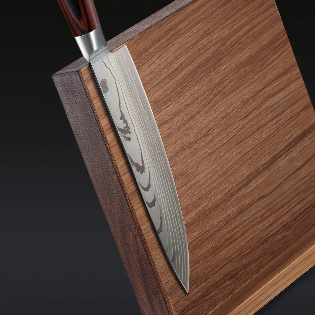 Ash Wood Magnetic Knife Holder Stand Block