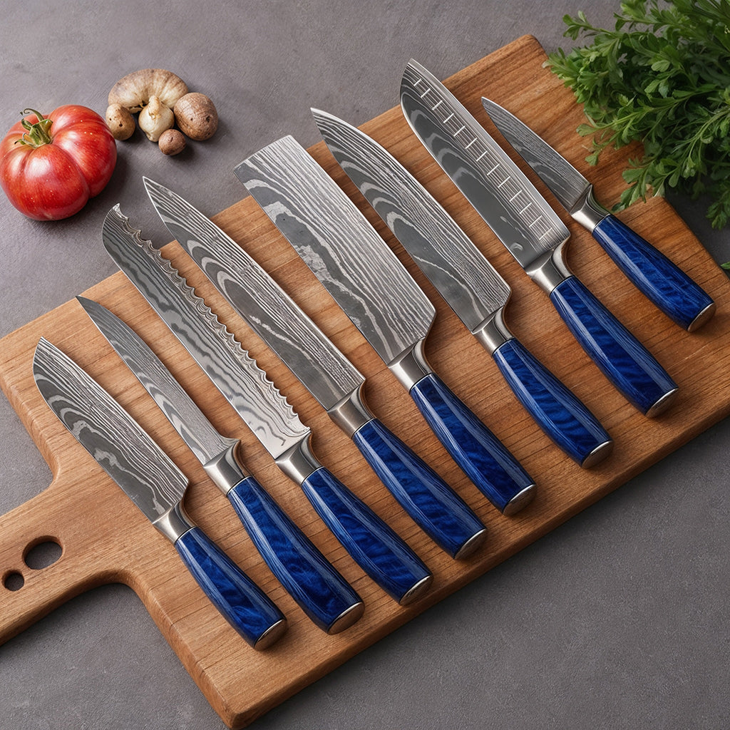 Masuta 8-Piece Chef Knife Set BLUE