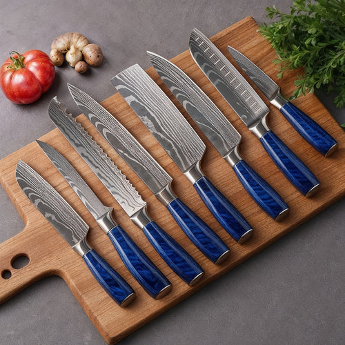 Masuta 8-Piece Chef Knife Set BLUE