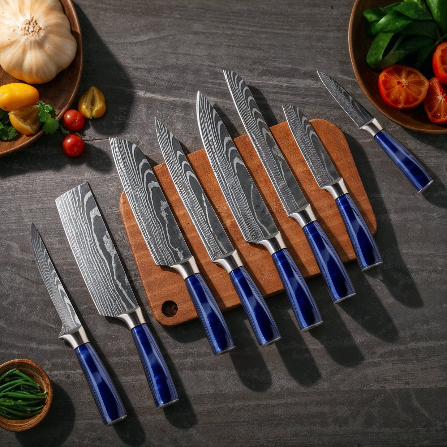 Masuta 8-Piece Chef Knife Set BLUE