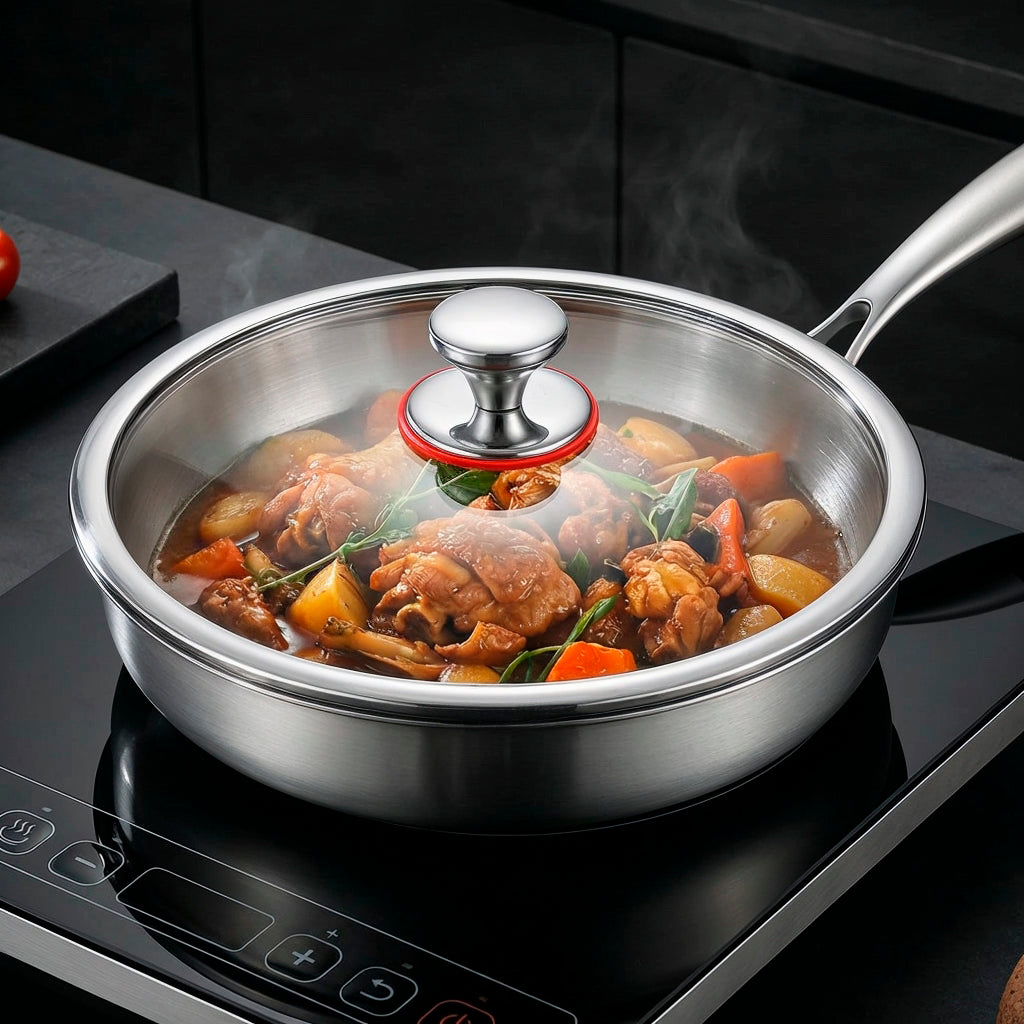 Titanium Flat-Bottom Sauté Pan