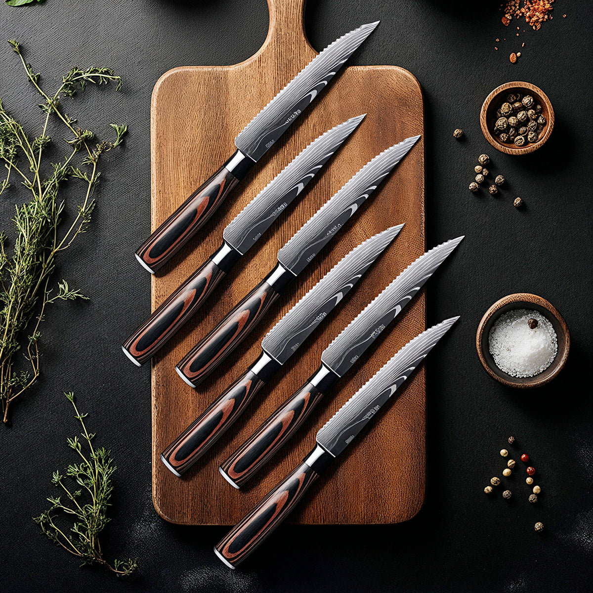 Damascus Steak Knife Set