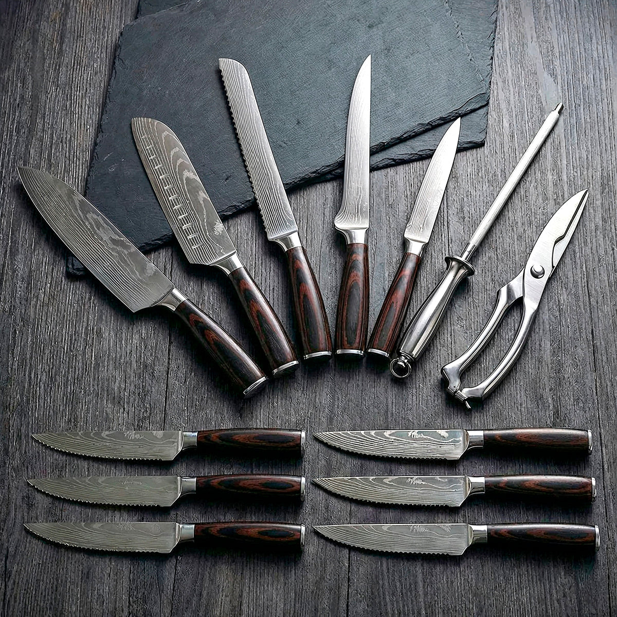 15-Piece Japanese Kitchen Knife Set