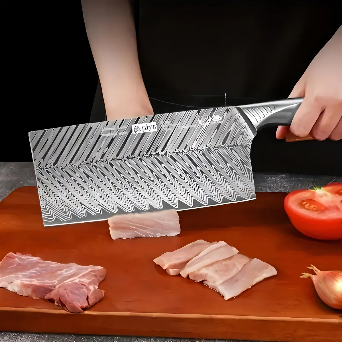 Damascus Meat Cleaver Chopping Knife