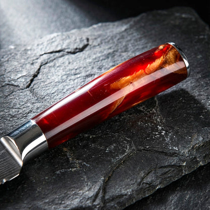 6-Piece Serrated Steak Knife Set with Red Handles