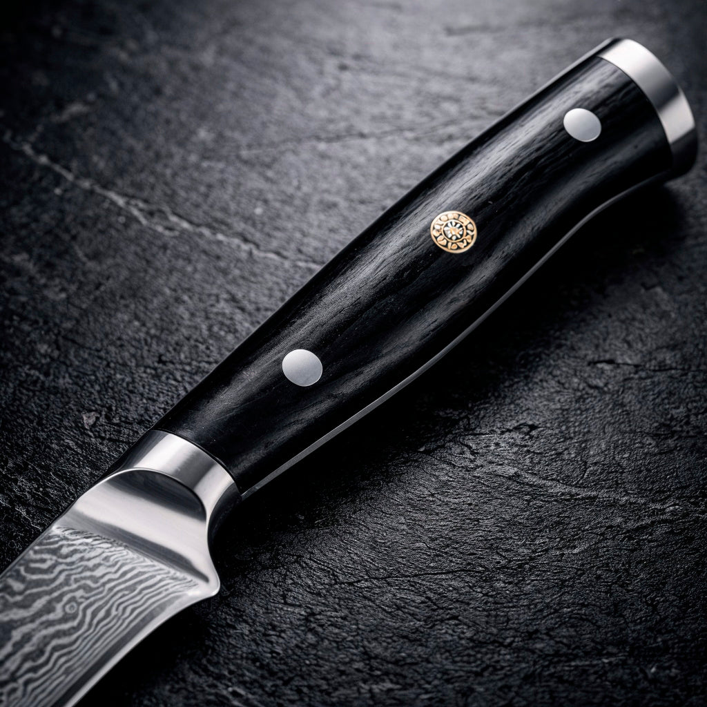 8-Piece Damascus Chef Knife Set with Black Handles VG10
