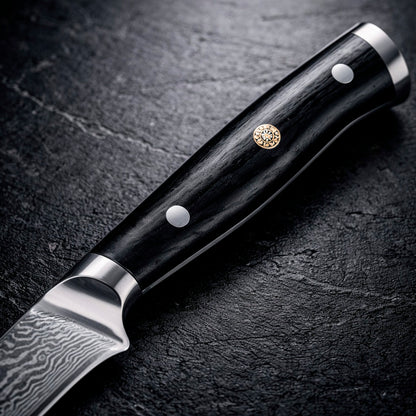 8-Piece Damascus Chef Knife Set with Black Handles VG10