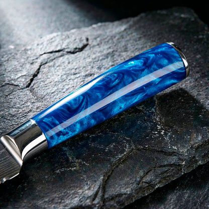 6-Piece Serrated Steak Knife Set with Blue Handles