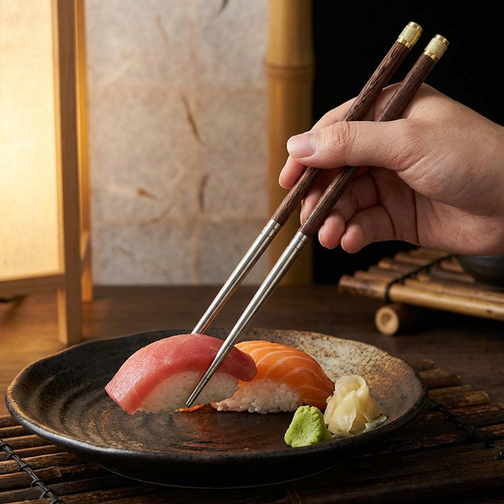 Signature Chopsticks – Wood, Copper & Stainless Steel