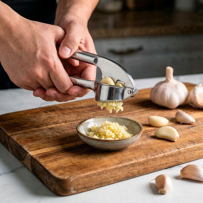 Thickened Stainless Steel Garlic Press with Ergonomic Handle