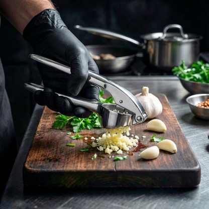 Thickened Stainless Steel Garlic Press with Ergonomic Handle