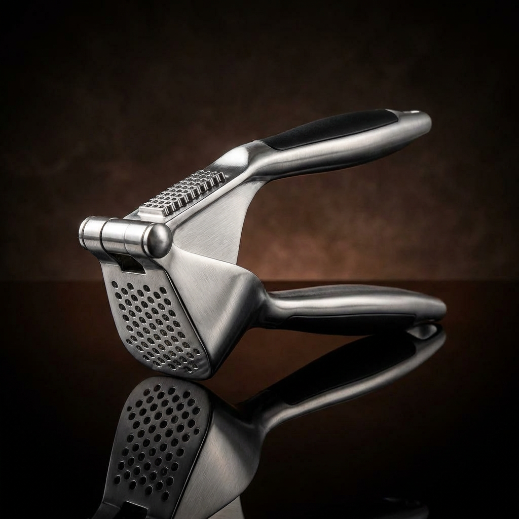 Thickened Stainless Steel Garlic Press with Ergonomic Handle
