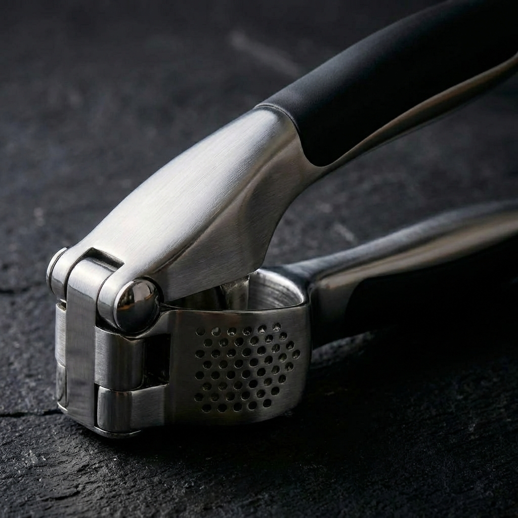 Thickened Stainless Steel Garlic Press with Ergonomic Handle
