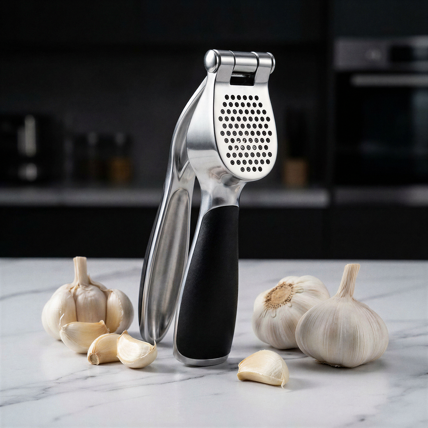 Thickened Stainless Steel Garlic Press with Ergonomic Handle