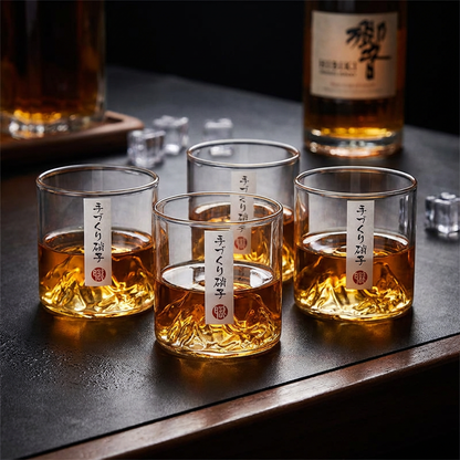 Yama Mountain Whiskey Liquor Glasses - Set of 4