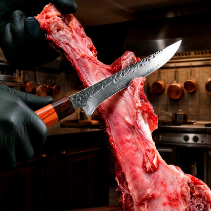 7-piece set Hand-Forged Knife Set with Rosewood Handles