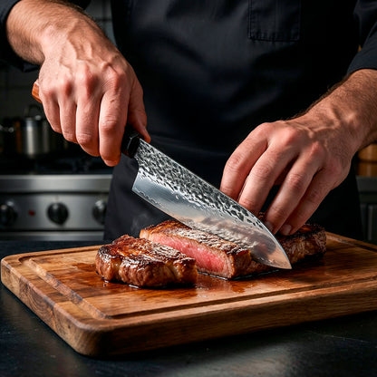 7-piece set Hand-Forged Knife Set with Rosewood Handles