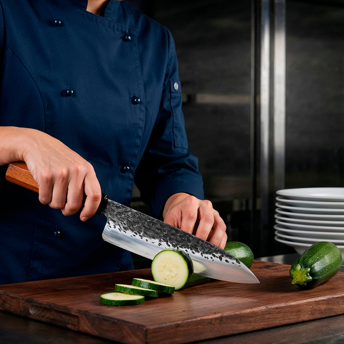 7-piece set Hand-Forged Knife Set with Rosewood Handles