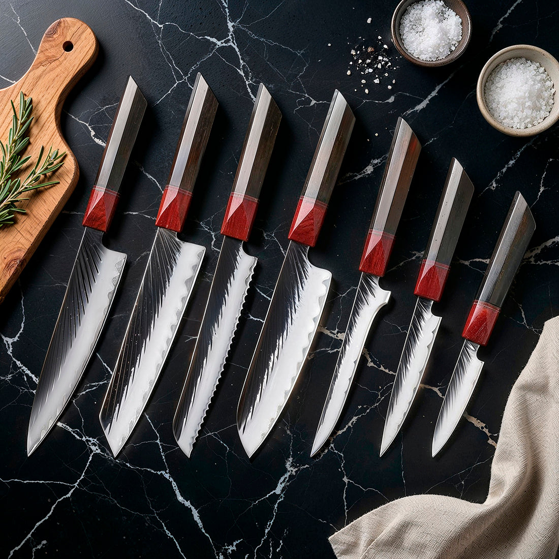 7-piece Japanese Kitchen Knife Set | Forged Kitchen Knives