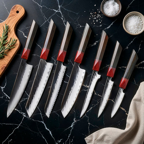 7-piece Japanese Kitchen Knife Set | Forged Kitchen Knives