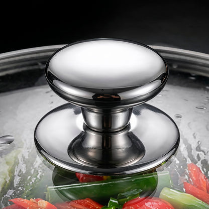 Hammered Titanium Wok Deep Frying Pan with Dual Handles