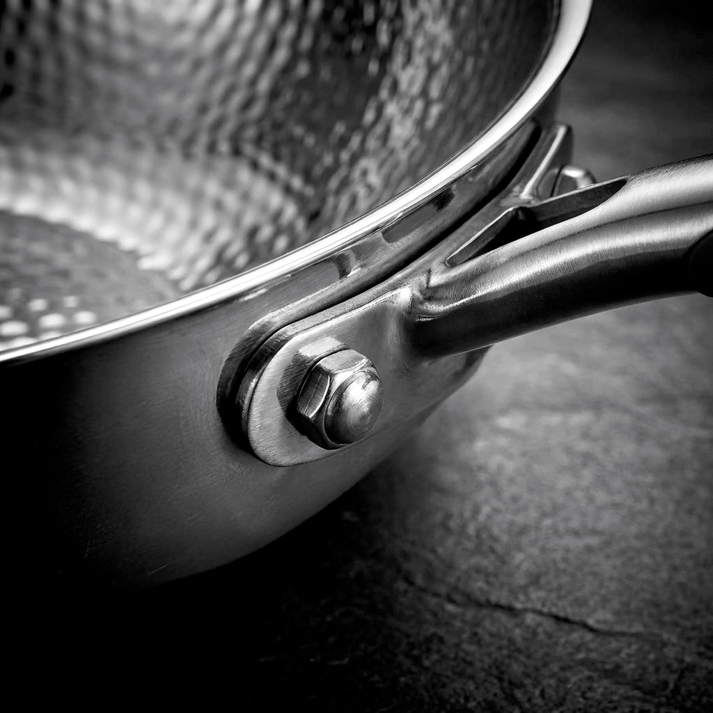 Hammered Titanium Wok Deep Frying Pan with Dual Handles