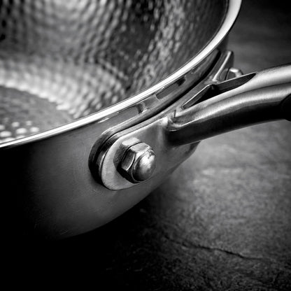 Hammered Titanium Wok Deep Frying Pan with Dual Handles