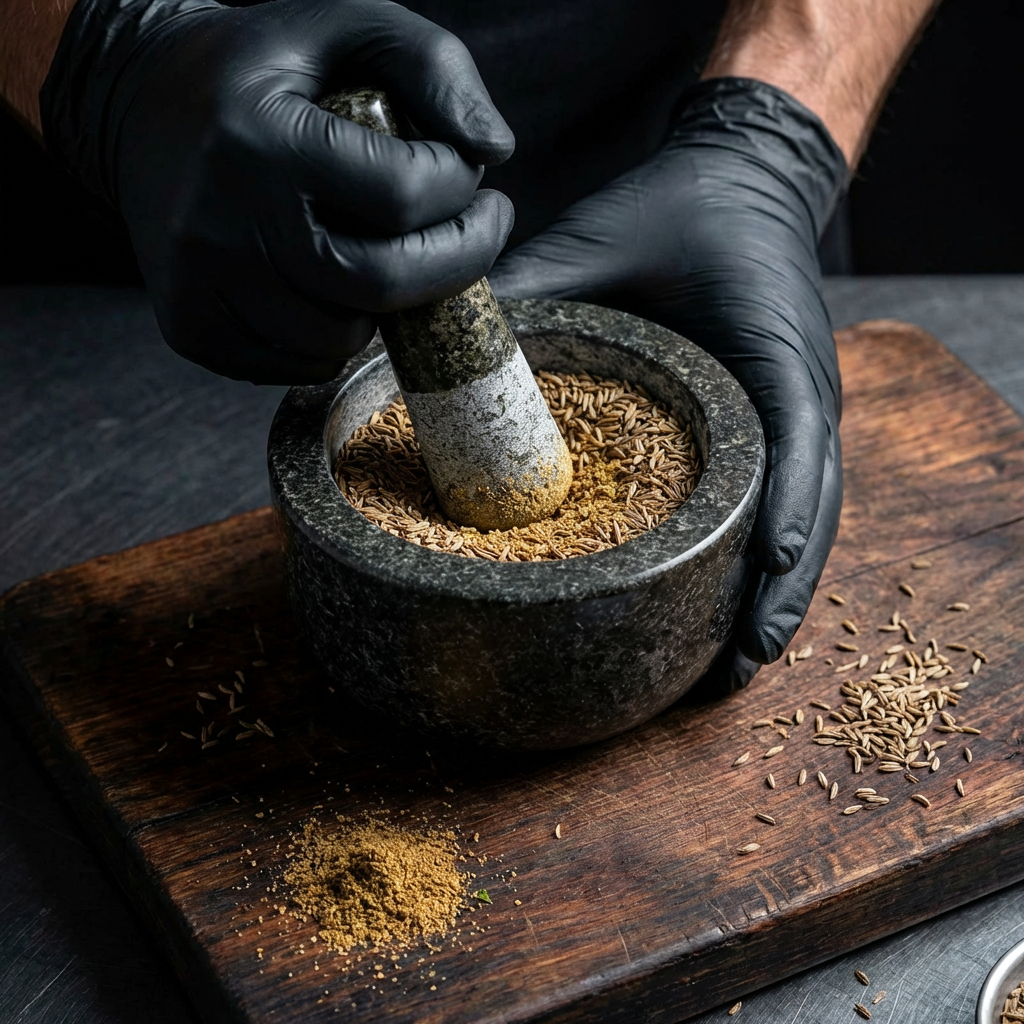 Handmade Polished Granite Mortar & Pestle