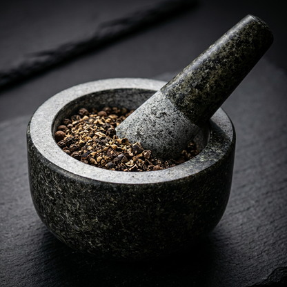 Handmade Polished Granite Mortar & Pestle