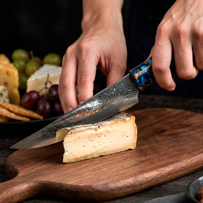 8-Piece Damascus Chef Knife Set VG10 with Black Speckled Resin Handles