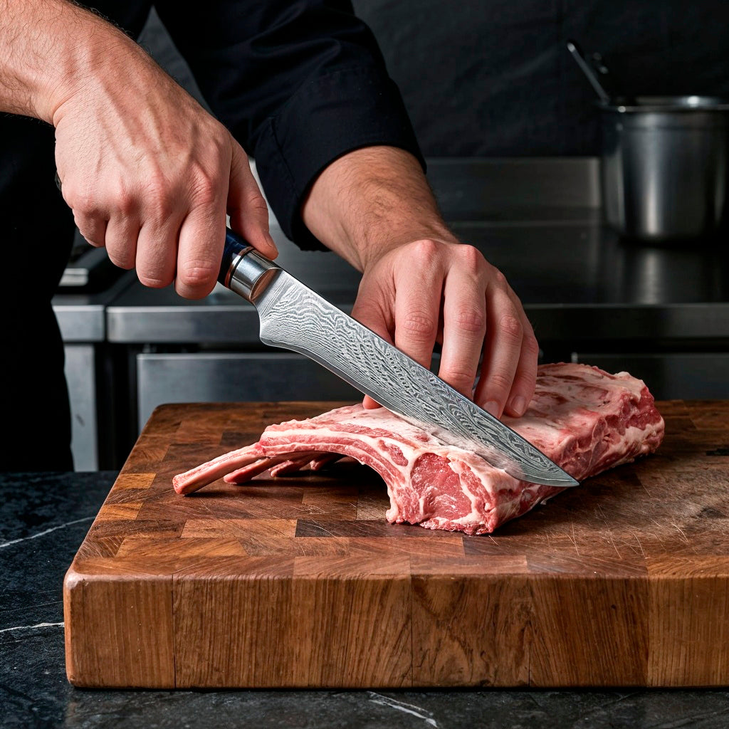 VG10 Steel Damascus Chef Knife Set with Blue Handles