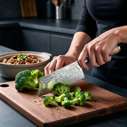 VG10 Steel Damascus Chef Knife Set with Blue Handles