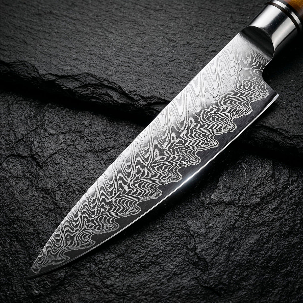 VG10 Steel 8-Piece Damascus Chef Knife Set with Green Handles