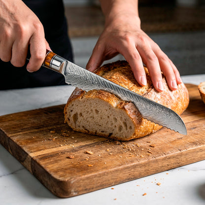 VG10 Steel 8-Piece Damascus Chef Knife Set with Green Handles